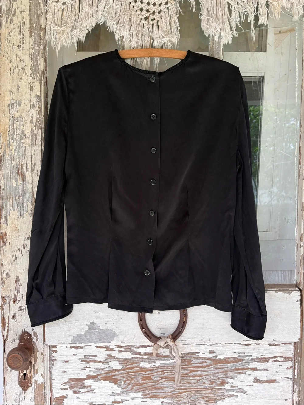 Black Silk Blouse 8 Petite Gorgeous